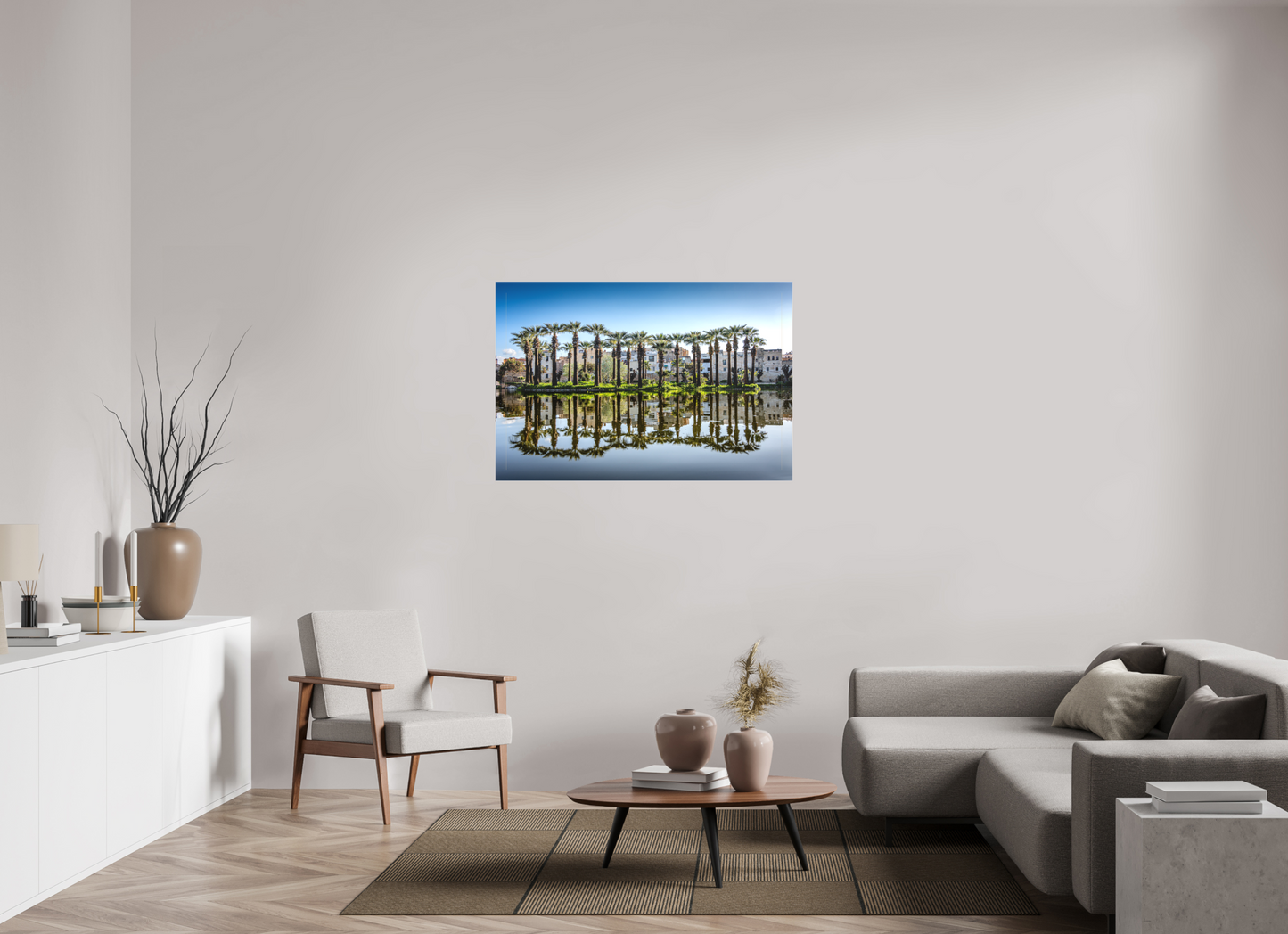 Palm trees in mirror