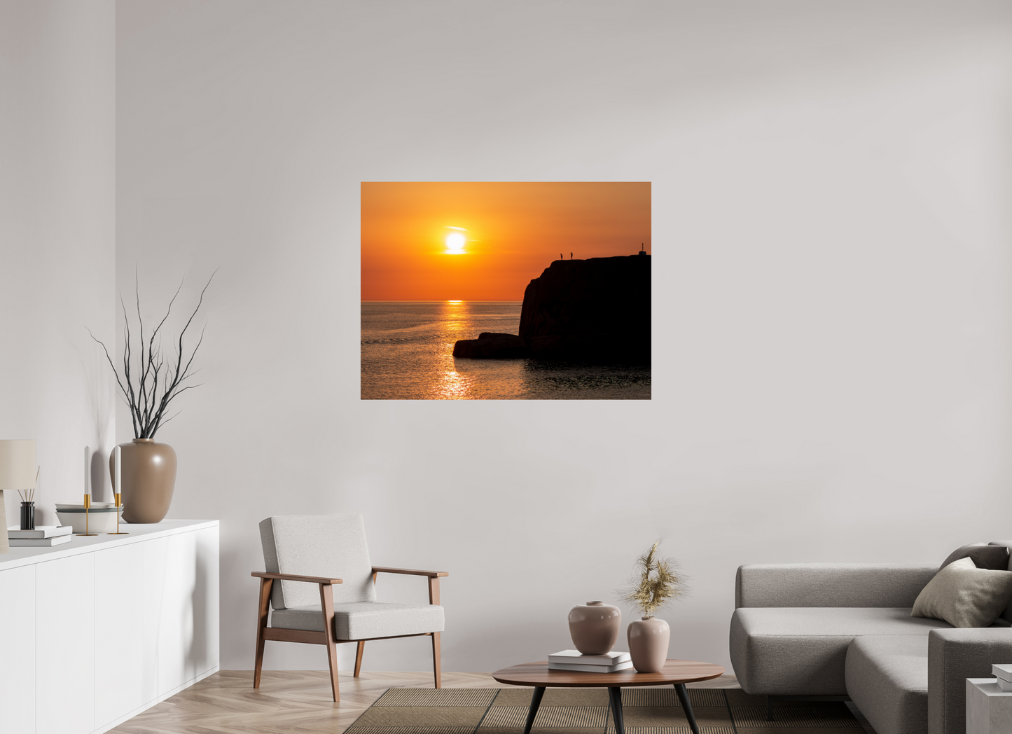 Cliff in sunset