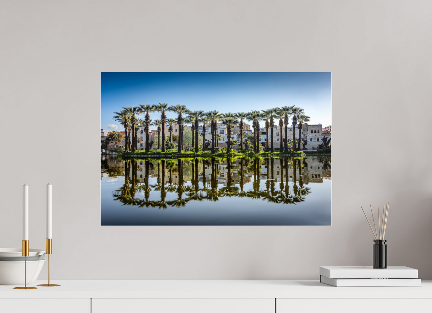 Palm trees in mirror