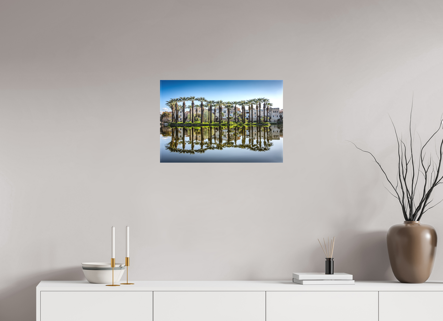 Palm trees in mirror