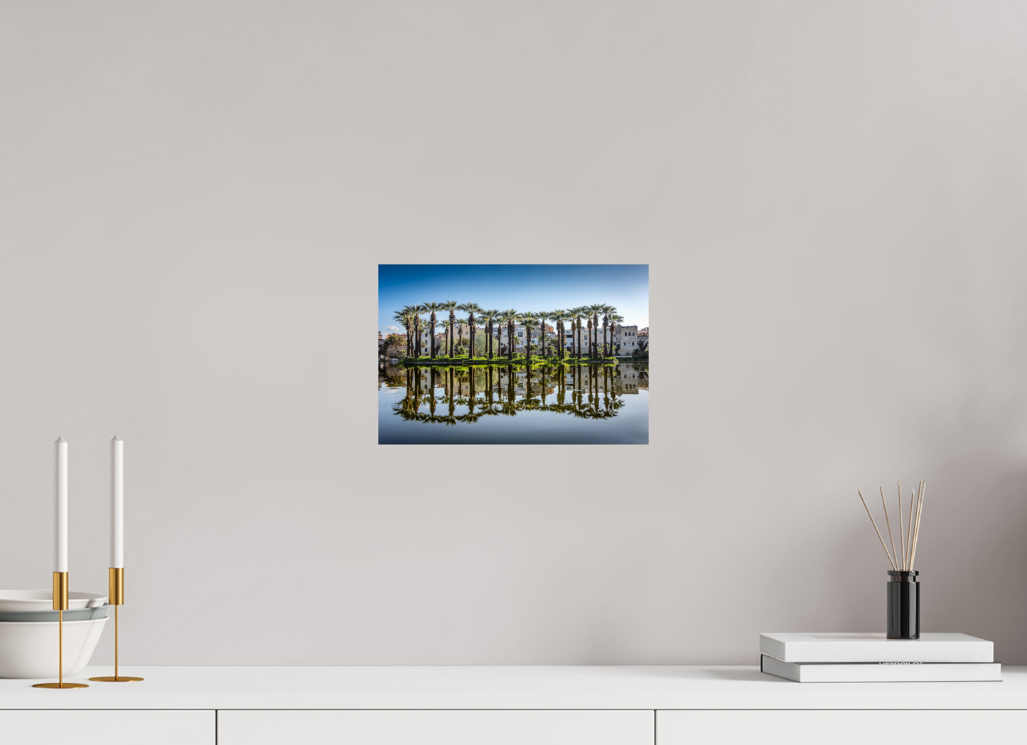 Palm trees in mirror